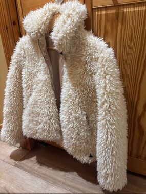 Obey Cream Faux Shearling Bomber Jacket